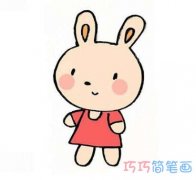 卡通小白兔怎么画简单可爱 兔子的画法步骤图带颜色