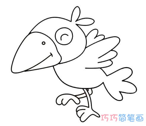 怎么画卡通小乌鸦简笔画带步骤图彩色
