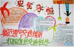 关于模范遵守交通秩序手抄报模板简单漂亮