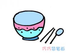 碗筷勺子怎么画带颜色简单好看