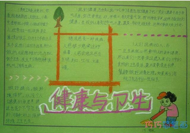 关于小学生健康与卫生手抄报画法简单好看