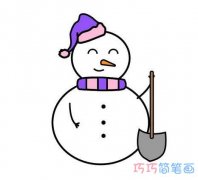 涂色小雪人怎么画带步骤图 小雪人简笔画图片