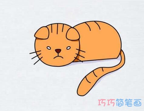 小猫简笔画步骤图带颜色 小猫咪简笔画图片