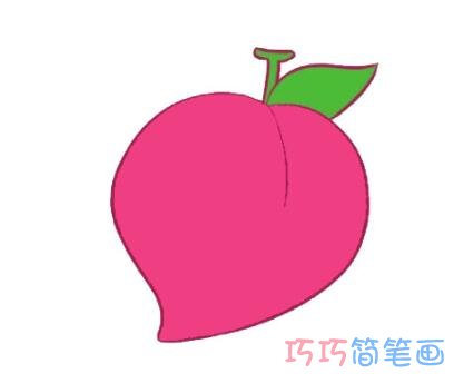 水蜜桃的画法步骤图带颜色 桃子简笔画图片