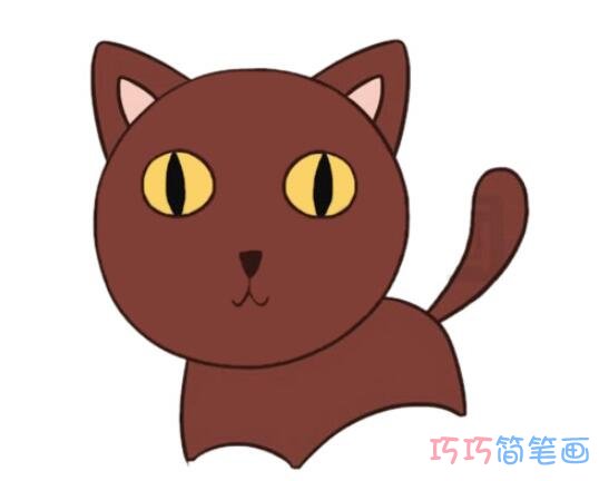 儿童简笔画卡通小猫咪的画法步骤图简单易学