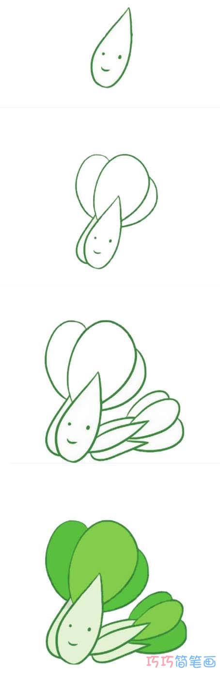 青菜油菜的画法步骤图带颜色 青菜简笔画图片