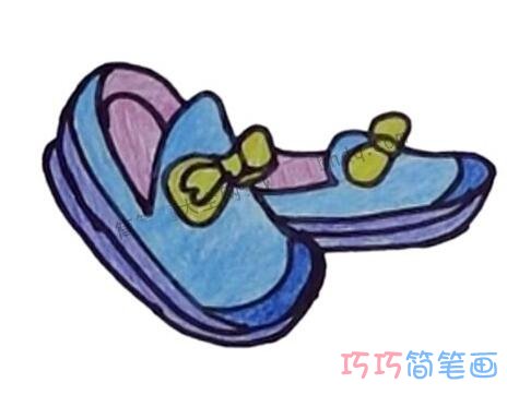 儿童鞋子的画法步骤图带颜色 鞋子简笔画图片