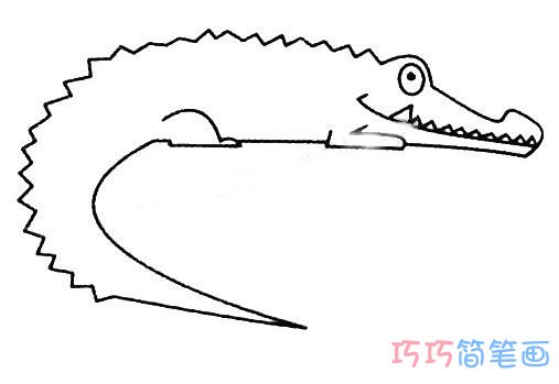  鳄鱼的画法步骤图简单易学 鳄鱼简笔画图片