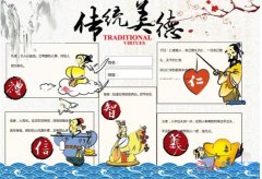 关于中国传统美德 传统文化京剧手抄报模板简单好看