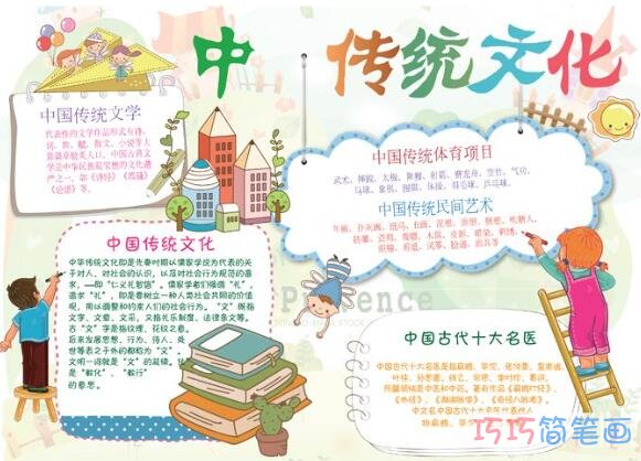 关于中国传统文化手抄报模板简单漂亮