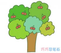 果树的画法步骤图带颜色 果树简笔画图片