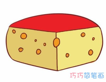 奶酪的画法步骤图带颜色 奶酪简笔画图片
