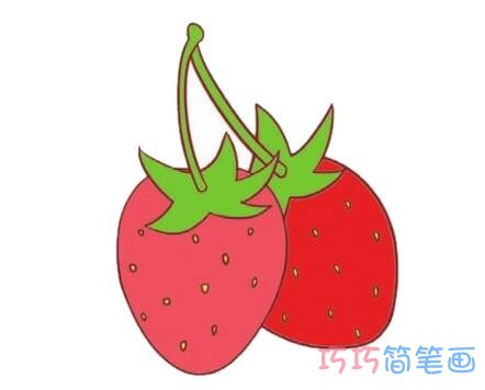 简单漂亮草莓怎么画涂颜色 草莓简笔画图片