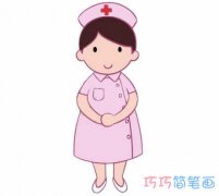 美女护士的画法步骤图带颜色 护士简笔画图片