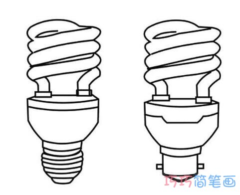 简单节能灯泡的画法步骤图 灯泡简笔画图片