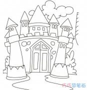 简单漂亮城堡怎么画好看 城堡简笔画图片