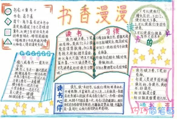 关于书香漫漫 书香校园手抄报模板简单漂亮