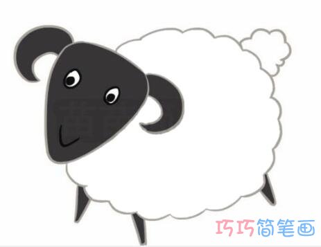 卡通绵羊的画法步骤图涂颜色 绵羊简笔画图片