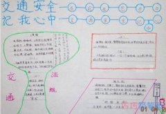 关于交通安全记我心中 小学生交通安全手抄报模板简单漂亮
