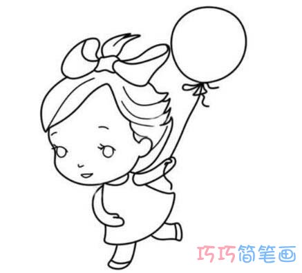  儿童节主题放气球简笔画怎么画简单好看