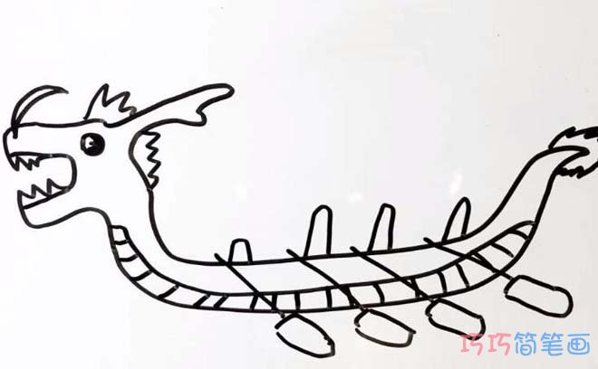 儿童画赛龙舟怎么画简单好看 端午节简笔画图片