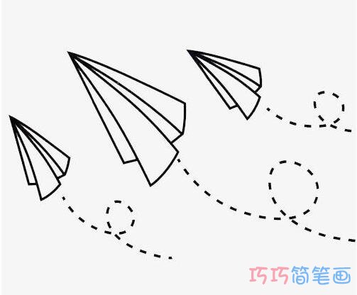儿童节玩纸飞机的画法简单 儿童节简笔画图片