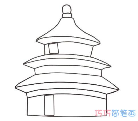 北京天坛怎么画带颜色 天坛儿童画图片