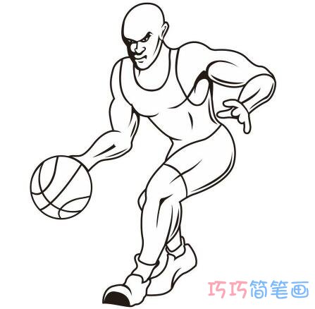 怎样画打篮球小男孩简笔画简单好看