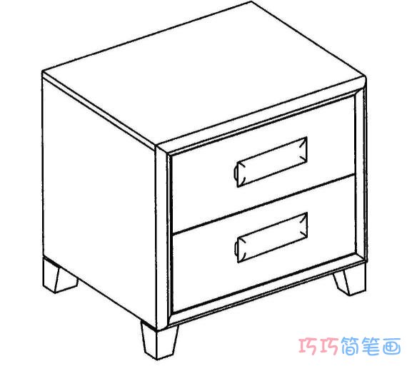 床头柜怎么画简单漂亮 床头柜简笔画图片