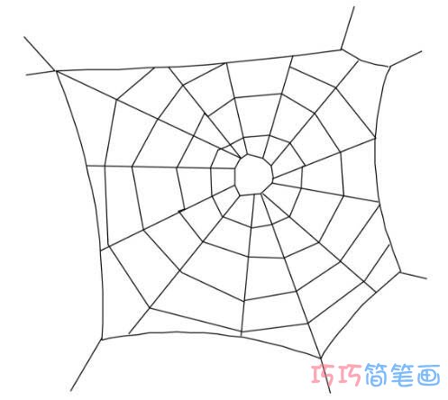 儿童简笔画蜘蛛网怎么画简单好看