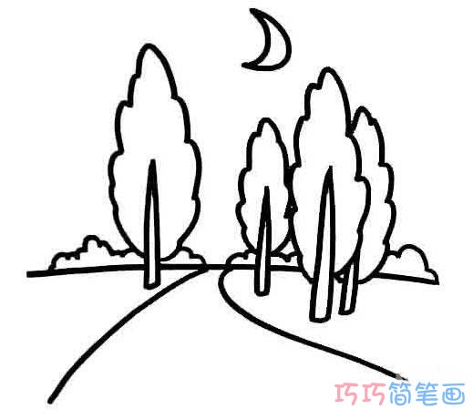 乡间小路怎么画简单 乡间小路简笔画图片