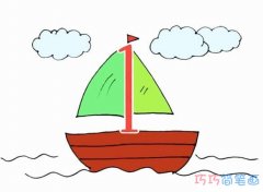 一步一步绘画彩色帆船简笔画简单漂亮