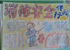 关于消防安全伴我行消防员灭火手抄报简单漂亮