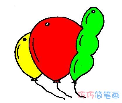 儿童彩色气球怎么画好看 气球简笔画图片
