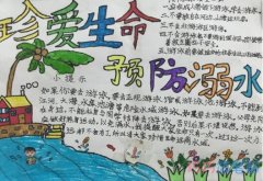 小学二年级珍爱生命 预防溺水手抄报怎么画简单好看