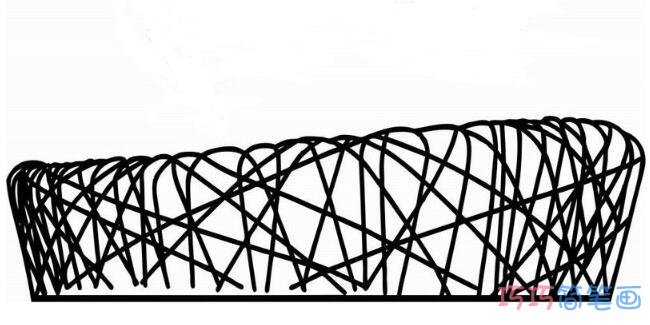 北京鸟巢怎么画简单漂亮 鸟巢体育馆简笔画图片