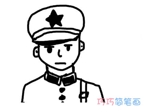 解放军怎么画手绘 解放军简笔画图片