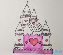漂亮城堡怎么画带颜色 城堡儿童画图片