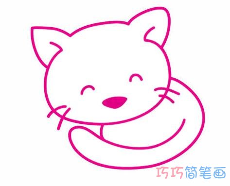 幼儿园一步一步画小猫咪简笔画怎么画