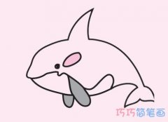 简单蓝鲸鱼怎么画简单易学 鲸鱼简笔画图片