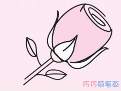 彩色玫瑰花怎么画简单 玫瑰花儿童画图片