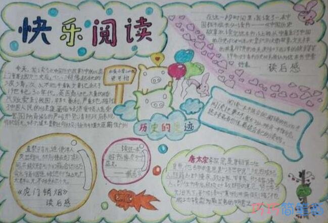 小学生关于快乐阅读阅读手抄报模板图片怎么画简单漂亮