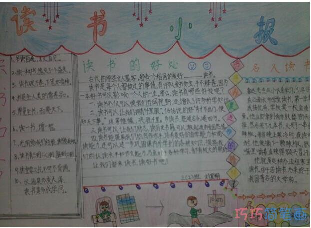小学生关于我读书我快乐 我爱读书的手抄报怎么画简单漂亮