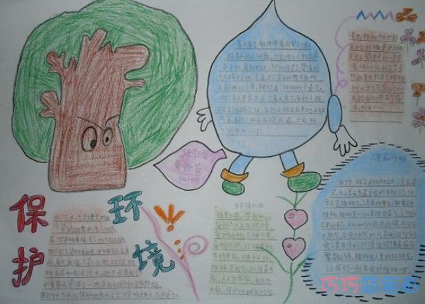 小学生关于低碳生活 保护环境的手抄报怎么画简单漂亮