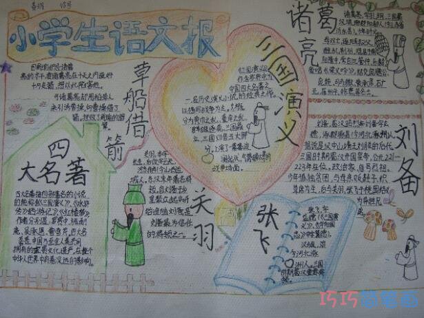 小学生关于三国演义三国故事的手抄报怎么画简单漂亮