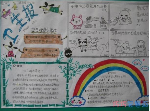 小学生关于卫生报食品安全手抄报怎么画简单漂亮