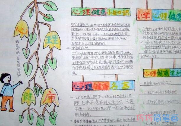 小学生关于心理健康预防心理疾病的手抄报怎么画简单漂亮