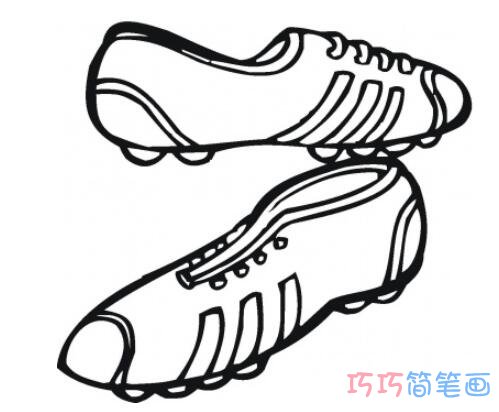 儿童足球鞋简笔画怎么画手绘素描