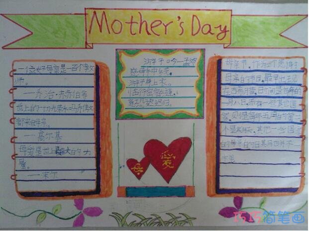 小学生关于母亲节母爱我爱母亲的手抄报怎么画简单漂亮