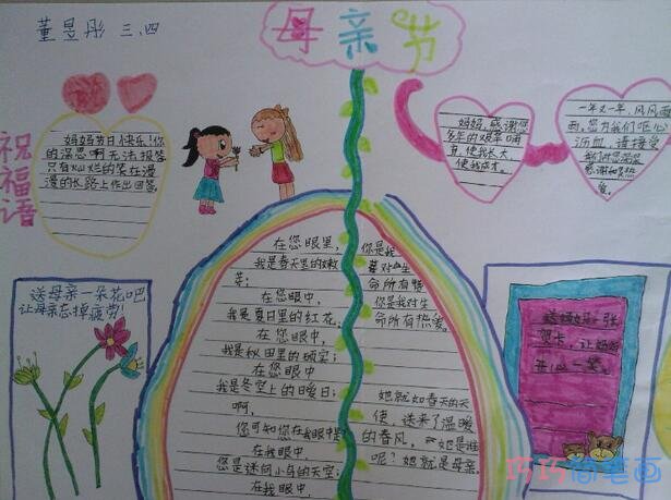 小学生关于母亲节妈妈我爱你的手抄报怎么画简单漂亮